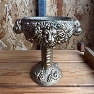 Gold Decorative Lion Motif Pedestal Bowl